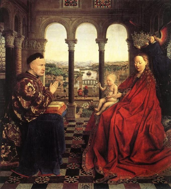 Jan Van Eyck The Virgin of Chancellor Rolin (mk08) Germany oil painting art